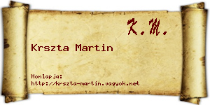 Krszta Martin névjegykártya