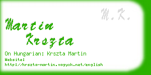 martin krszta business card